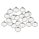 Maxbell 20Pc 10mm Silver Round Pendant Blank Cabochon Base Setting Trays DIY Jewelry