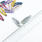 Max 12 Pieces Assorted Color Metal Snap Hair Clips with String Twine DIY Blanks