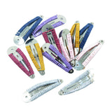 Max 12 Pieces Assorted Color Metal Snap Hair Clips with String Twine DIY Blanks