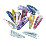 Max 12 Pieces Assorted Color Metal Snap Hair Clips with String Twine DIY Blanks