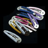 Max 12 Pieces Assorted Color Metal Snap Hair Clips with String Twine DIY Blanks