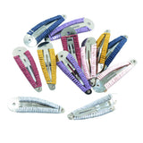 Max 12 Pieces Assorted Color Metal Snap Hair Clips with String Twine DIY Blanks