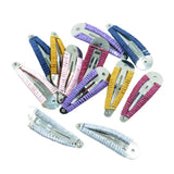 Max 12 Pieces Assorted Color Metal Snap Hair Clips with String Twine DIY Blanks