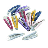 Max 12 Pieces Assorted Color Metal Snap Hair Clips with String Twine DIY Blanks