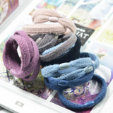 Max 20 Pieces Assorted Women's Flat Elastic Rubber Band Rope Ponytail Holder