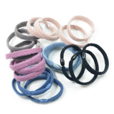 Max 20 Pieces Assorted Women's Flat Elastic Rubber Band Rope Ponytail Holder