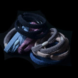 Max 20 Pieces Assorted Women's Flat Elastic Rubber Band Rope Ponytail Holder