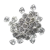 Maxbell 50pcs Filigree Heart DIY Charm Jewelry Pendant Beads Craft