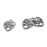 Maxbell 50pcs Filigree Heart DIY Charm Jewelry Pendant Beads Craft