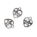 Maxbell 50pcs Filigree Heart DIY Charm Jewelry Pendant Beads Craft