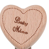 Max 3 Pieces Baby Wooden Metal Pacifier Clips Soother Holder Heart 36x50mm