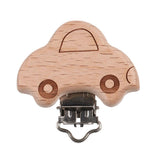 Max 3 Pieces Baby Wooden Metal Pacifier Clips Soother Holder Car 44x45mm