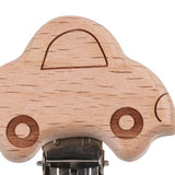 Max 3 Pieces Baby Wooden Metal Pacifier Clips Soother Holder Car 44x45mm