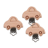 Max 3 Pieces Baby Wooden Metal Pacifier Clips Soother Holder Car 44x45mm