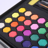 Maxbell 36 Colors Solid Watercolor Paints Pan Set with Case for Kids Painting Black