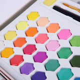 Maxbell 36 Colors Solid Watercolor Paints Pan Set with Case for Kids Painting Black