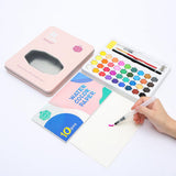 Maxbell 36 Colors Solid Watercolor Paints Pan Set with Case for Kids Painting Black