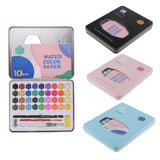 Maxbell 36 Colors Solid Watercolor Paints Pan Set with Case for Kids Painting Black