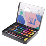 Maxbell 36 Colors Solid Watercolor Paints Pan Set with Case for Kids Painting Black
