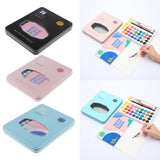 Maxbell 36 Colors Solid Watercolor Paints Pan Set with Case for Kids Painting Black