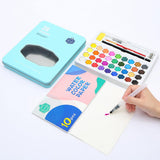 Maxbell 36 Colors Solid Watercolor Paints Pan Set with Case for Kids Painting Black