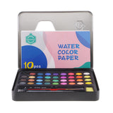Maxbell 36 Colors Solid Watercolor Paints Pan Set with Case for Kids Painting Black