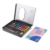 Maxbell 36 Colors Solid Watercolor Paints Pan Set with Case for Kids Painting Black