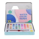 Maxbell 36 Colors Solid Watercolor Paints Pan Set with Case for Kids Painting Blue