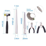 Max 6 Pack Ring Sizer Mandrel Jewelers Rubber Hammer Ring Sizer Measuring Tools
