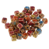 Max 50 Pieces Flower Glaze Ceramic Beads Porcelain Bead for DIY Bracelet 8mm