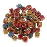 Max 50 Pieces Flower Glaze Ceramic Beads Porcelain Bead for DIY Bracelet 8mm