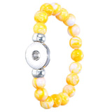 Max 23cm Snap Button Bracelets Made of Colorful 18mm Resin Beads yellow
