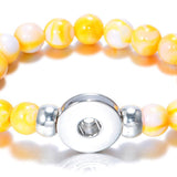 Max 23cm Snap Button Bracelets Made of Colorful 18mm Resin Beads yellow