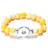 Max 23cm Snap Button Bracelets Made of Colorful 18mm Resin Beads yellow