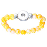 Max 23cm Snap Button Bracelets Made of Colorful 18mm Resin Beads yellow