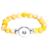 Max 23cm Snap Button Bracelets Made of Colorful 18mm Resin Beads yellow