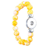 Max 23cm Snap Button Bracelets Made of Colorful 18mm Resin Beads yellow
