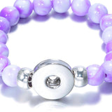 Max 23cm Snap Button Bracelets Made of Colorful 18mm Resin Beads purple