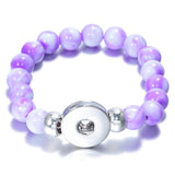 Max 23cm Snap Button Bracelets Made of Colorful 18mm Resin Beads purple