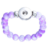 Max 23cm Snap Button Bracelets Made of Colorful 18mm Resin Beads purple