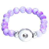 Max 23cm Snap Button Bracelets Made of Colorful 18mm Resin Beads purple