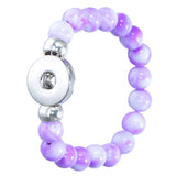 Max 23cm Snap Button Bracelets Made of Colorful 18mm Resin Beads purple