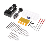 Max 36 Pieces Hand Twist Drill Bench Clamp Twist Drill Bit File Punching Tools