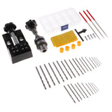 Max 36 Pieces Hand Twist Drill Bench Clamp Twist Drill Bit File Punching Tools