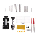 Max 36 Pieces Hand Twist Drill Bench Clamp Twist Drill Bit File Punching Tools