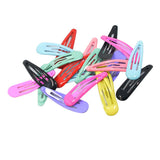 Max 20Pcs Solid Candy Color Hair Clips No Slip Metal Hair Clips Snap Barrettes