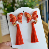 Max 3Pairs Chinese Style Cotton Butterfly Fabric Hair Qipao Accessories for Kids
