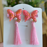 Max 1 Set Chinese Style Festive Butterfly Tassel Material DIY Hair Accessories