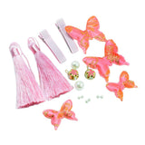 Max 1 Set Chinese Style Festive Butterfly Tassel Material DIY Hair Accessories