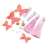Max 1 Set Chinese Style Festive Butterfly Tassel Material DIY Hair Accessories